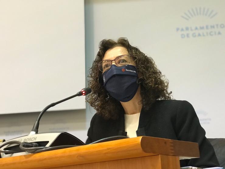 A directora xeral de Saúde Pública, Carmen Parrondo, na Comisión da Sanidade 