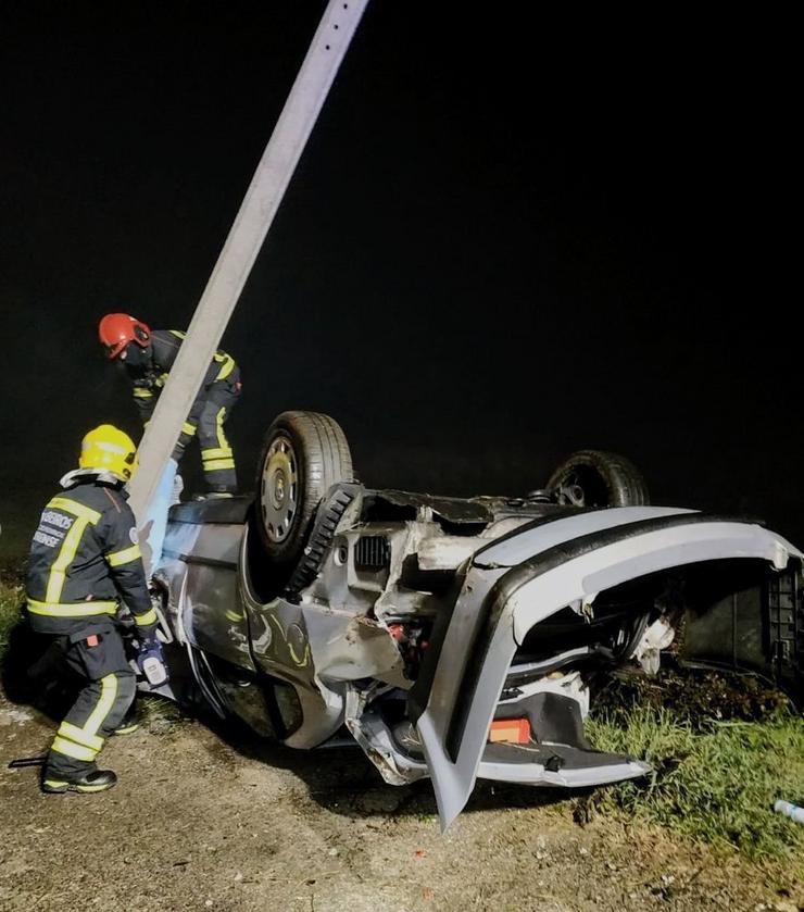 Accidente de tráfico mortal ocorrido na recta de Tamaguelos, en Verín (Ourense).. GARDA CIVIL / Europa Press