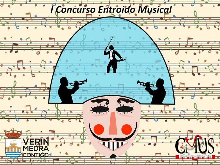 Cartel da iniciativa 'Entroido Musical'. Deseño: Concello de Verín.