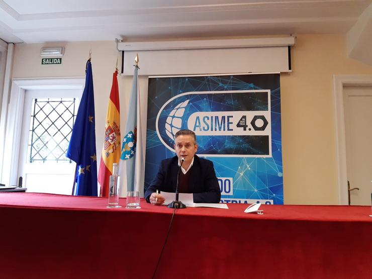 O secretario xeral da Asociación de Industriais Metalúrxicos de Galicia (Asime), Enrique Mallón, nunha rolda de prensa en xaneiro de 2021. ASIME / Europa Press