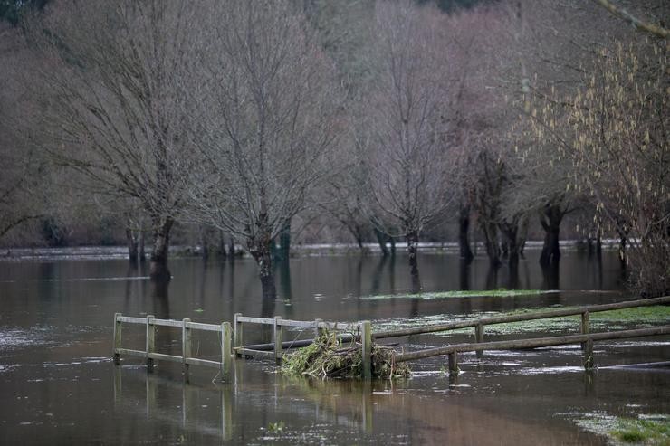 Augas desbordadas no Parque do Río Miño en Lugo, Galicia / Europa Press 