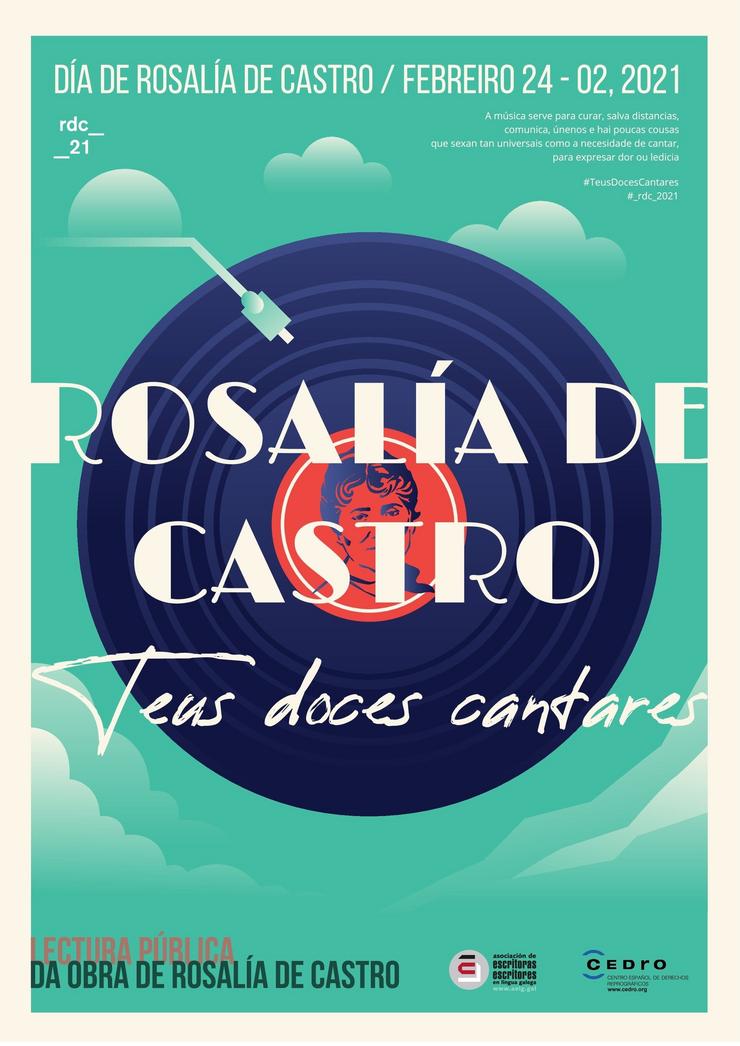 Cartel do Día de Rosalía de Castro. ASOCIACIÓN DE ESCRITORES EN LINGUA GALEGA / Europa Press