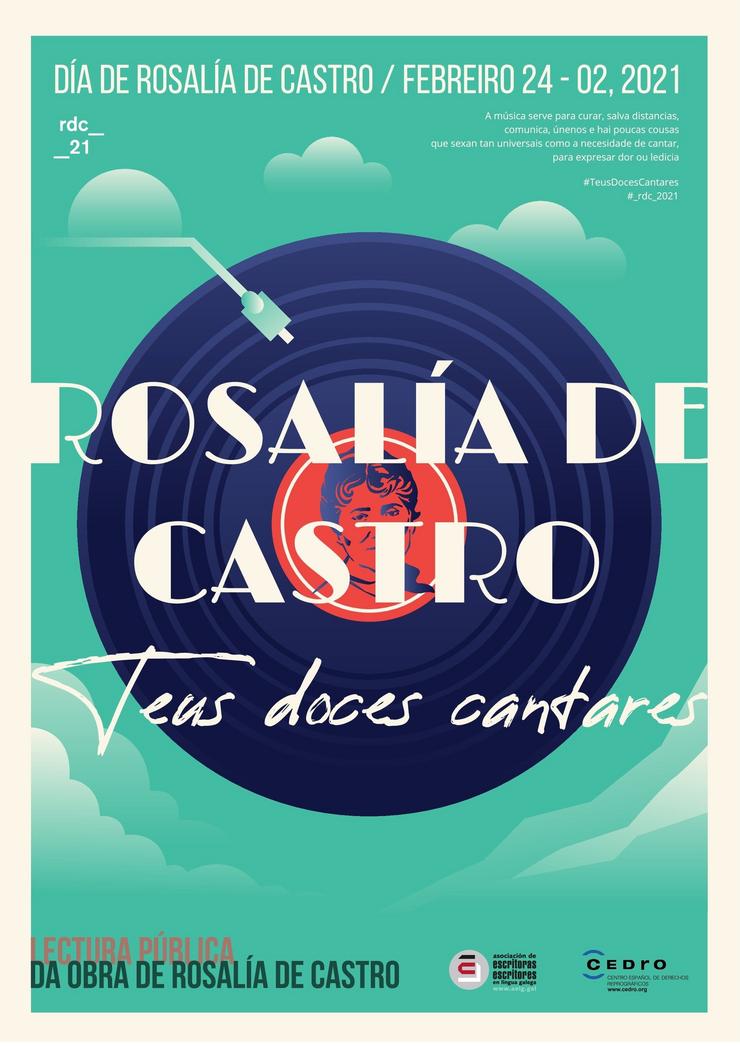 Cartel do Día de Rosalía de Castro. ASOCIACIÓN DE ESCRITORES EN LINGUA GALEGA 