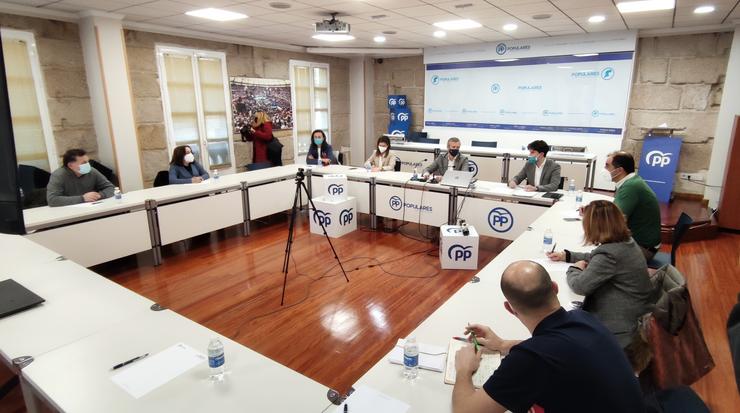 O presidente provincial do Partido Popular de Pontevedra, Alfonso Rueda, nunha reunión.. PP DE PONTEVEDRA / Europa Press