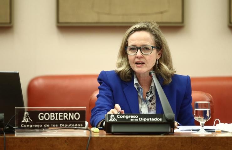 A Vicepresidenta Terceira do Goberno e Ministra de Asuntos Económicos e Transformación Dixital, Nadia Calviño, comparece na Comisión Mixta para a Unión Europea celebrada no Congreso dos Deputados, en Madrid, (España), a 25 de febreiro de 2021.. EUROPA PRESS/E. Parra. POOL - Europa Press / Europa Press