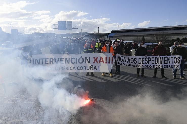 Concentración de traballadores de Alu Ibérica na Coruña. M. Dylan - Europa Press 