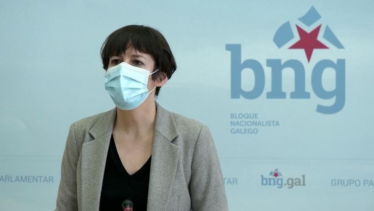 A portavoz nacional do BNG, Ana Pontón, nunha rolda de prensa ofrecida na Cámara galega. BNG / Europa Press