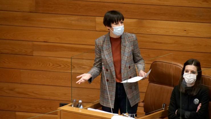 A portavoz nacional do BNG, Ana Pontón, na sesión de control do Parlamento de Galicia. BNG 