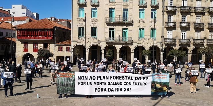 Protesta convocada pola plataforma Por un Monte Galego con Futuro en Pontevedra / Europa Press