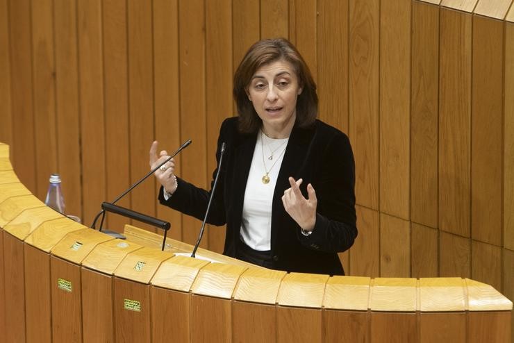 A conselleira de Medio Ambiente, Territorio e Vivenda, Ángeles Vázquez, comparece no pleno. XUNTA