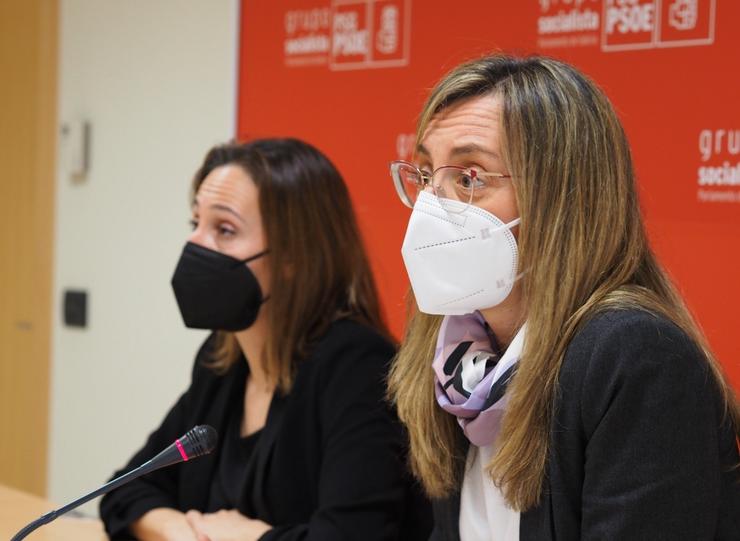 As deputadas do PSdeG na Cámara galega Noa Díaz e Paloma Castro. PSDEG