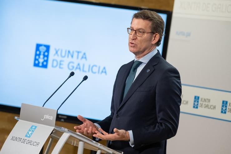 Feijóo, na rolda de prensa posterior ao Consello da Xunta.. Xunta de Galicia / Europa Press