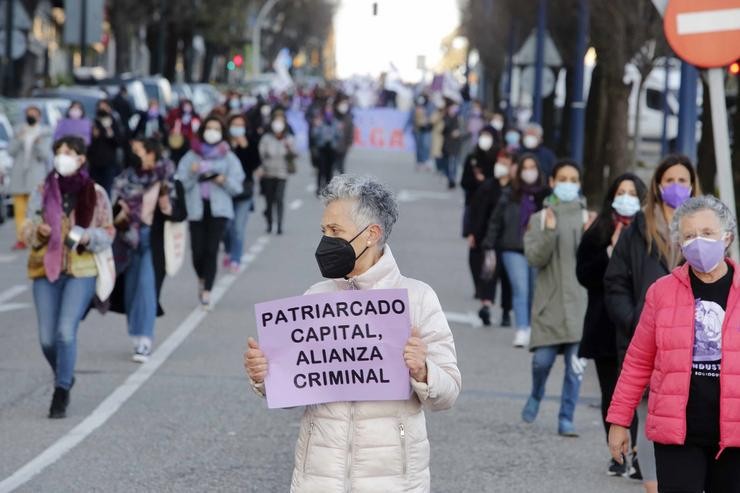 Manifestación polo 8M en Vigo. MARTA VÁZQUEZ/EUROPA PRESS