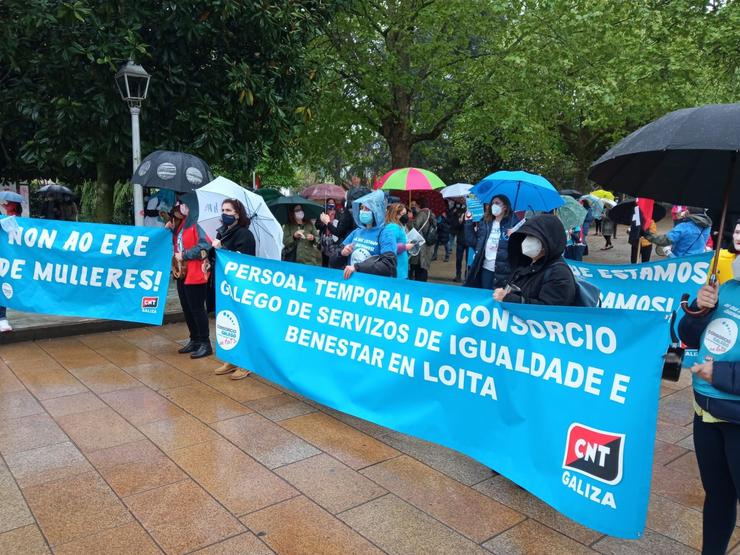 Protesta de traballadoras do Consorcio Galego de Igualdade e Benestar / Europa Press.