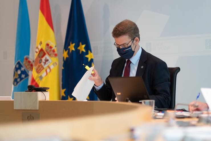 O titular do Goberno galego, Alberto Núñez Feijóo, no Consello da Xunta / David Cabezón - Xunta de Galicia. / Europa Press
