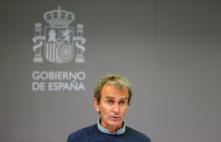 O director do Centro de Alertas e Emerxencias Sanitarias (CCAES), Fernando Simón durante unha rolda de prensa convocada ante os medios, a 19 de abril de 2021, no Ministerio de Sanidade, Madrid, (España). Durante a rolda de prensa, Fernando Simón ha i. Isabel Infantes - Europa Press