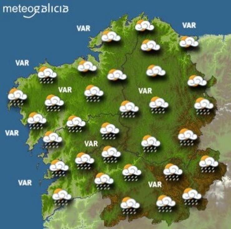 Predicións para o Venres Santo, 2 de abril, de 2021 en Galicia. METEOGALICIA / Europa Press