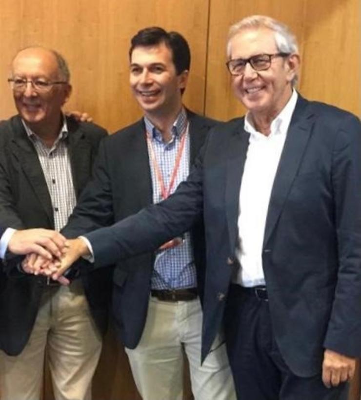Os socialistas galegos Fernando González Laxe, Gonzalo Caballero e Emilio Pérez Touriño. PSDEG / Europa Press