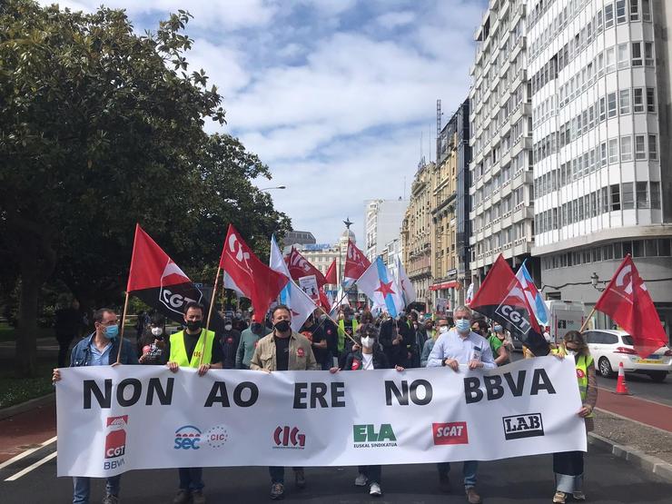 Mobilización contra o ERE en BBVA. CIG