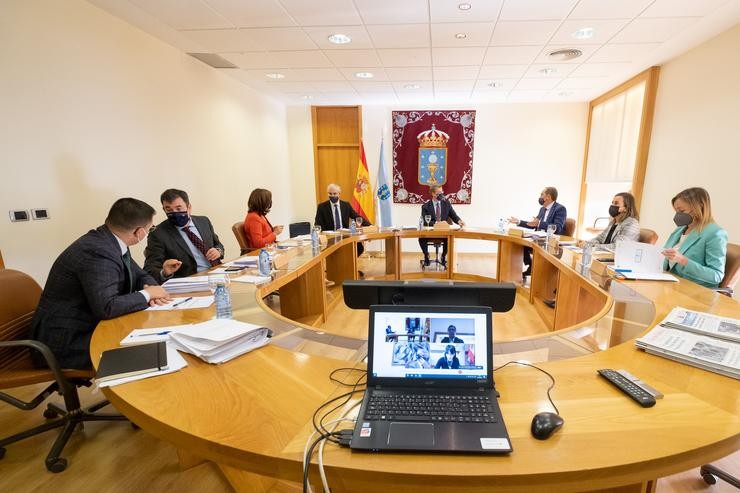 O presidente do Goberno galego, Alberto Núñez Feijóo, preside a reunión do Consello. DAVID CABEZÓN @ XUNTA DE GALICIA / Europa Press