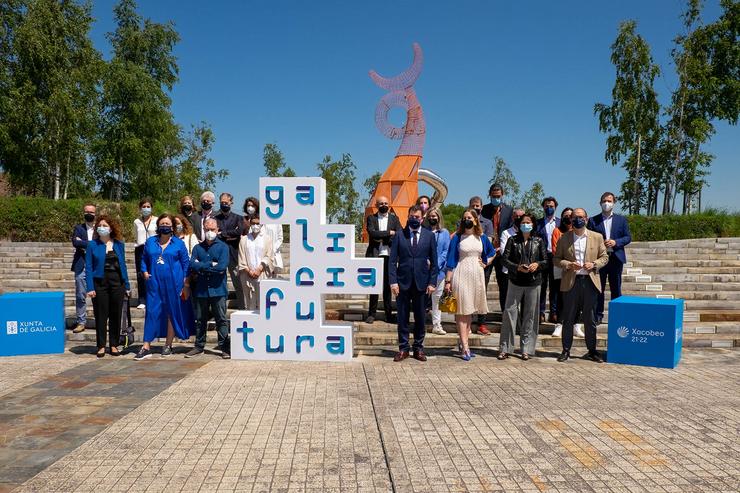 O conselleiro de Cultura, Román Rodríguez, presenta 'Galicia futura', a terceira exposición conmemorativa do Xacobeo 21-22. XOÁN CRESPO 