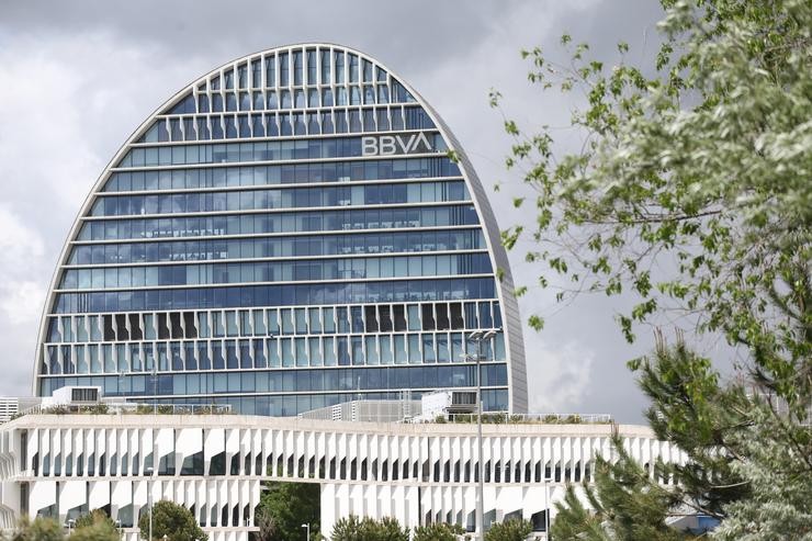 Edificio da sede de BBVA en Madrid, coñecido como ?A Vela?, a 22 de abril de 2021, en Madrid (España).. Isabel Infantes - Europa Press / Europa Press