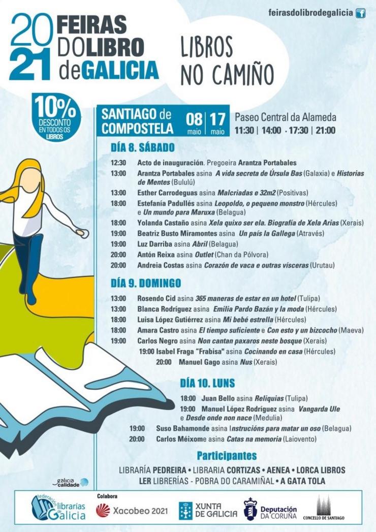 Programa da feira do libro de Compostela de 2021.
