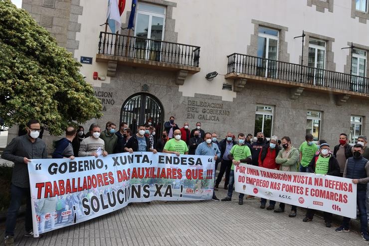 Protesta de traballadores das Pontes en demanda dun convenio de 'transición xusta'. CIG 