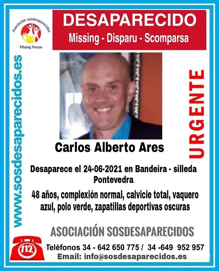 Carlos Alberto Ares, home desaparecido o 24 de xuño en Silleda (Pontevedra).. SOS DESAPARECIDOS / Europa Press
