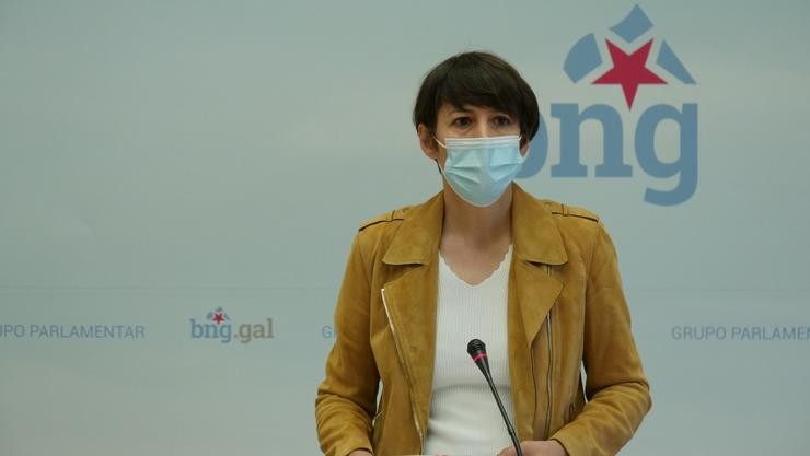 A portavoz nacional do BNG, Ana Pontón, en rolda de prensa no Parlamento galego. BNG / Europa Press