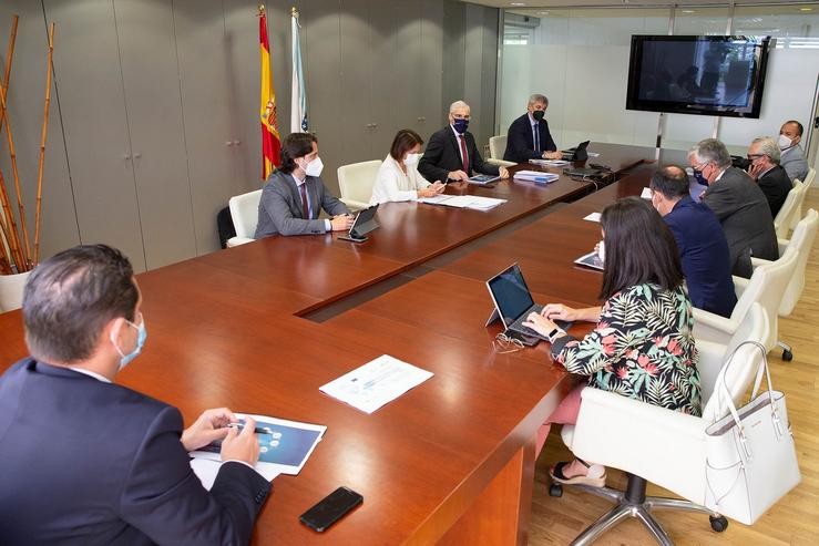 O vicepresidente segundo reúnese con representantes da Alianza Tecnolóxica Intersectorial de Galicia (Atiga). XOÁN CRESPO / Europa Press