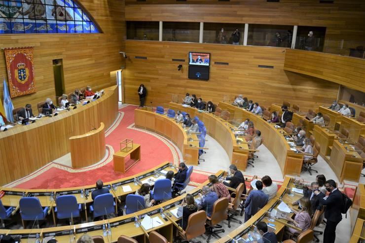 Imaxe do pleno da Cámara galega / Parlamento de Galicia.