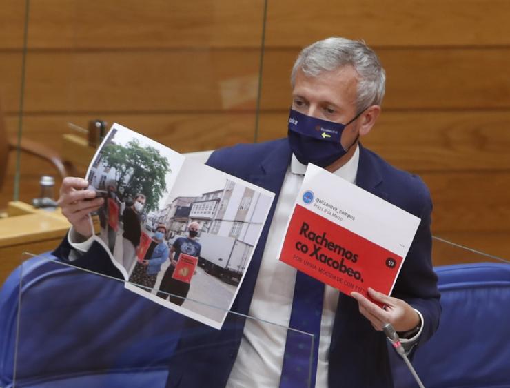 Comparecencia de Rueda no Parlamento na que critica a campaña de Galiza Nova. XUNTA / Europa Press