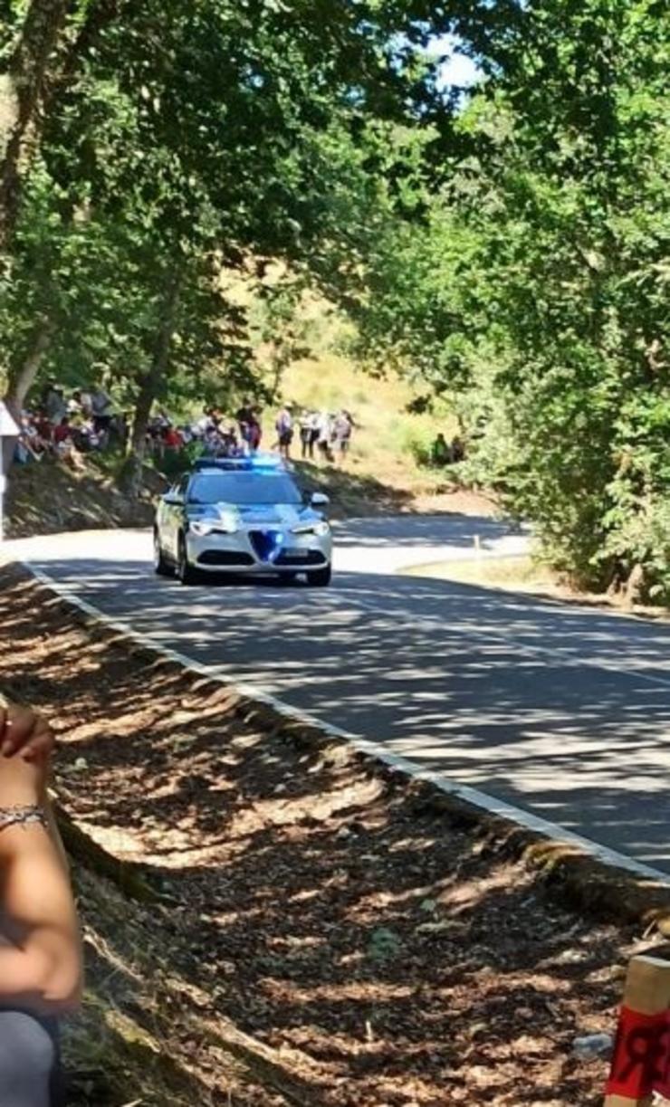 Unha patrulla da Garda Civil de Tráfico en labores de control durante o 54 Rallye de Ourense.. GARDA CIVIL