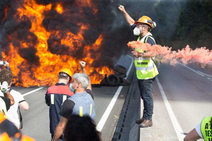 San Cibrao, Lugo. Protesta de traballadores de Alcoa. CARLOS CASTRO/EUROPA PRESS / Europa Press