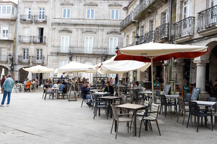 Unha terraza en Vigo, a 26 de xuño de 2021 