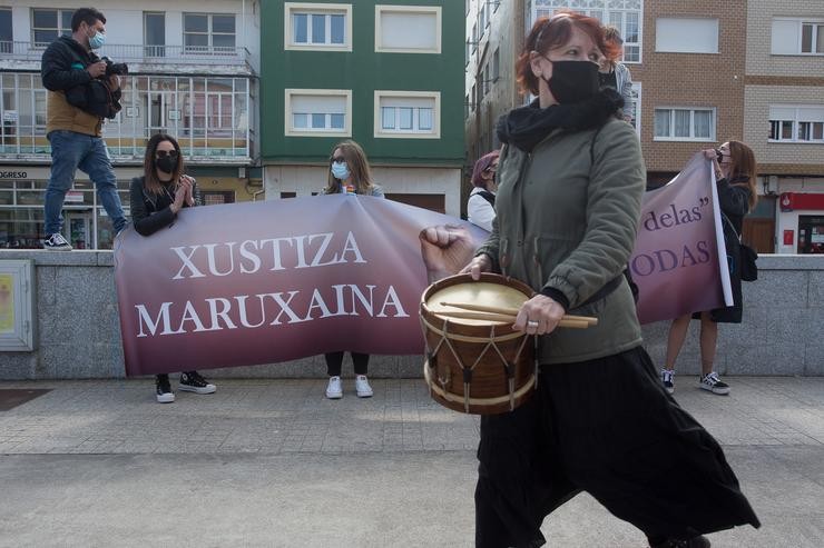 Varias mulleres participan nunha manifestación en apoio ás 87 mulleres que en 2019 foron gravadas na Maruxaina sen autorización, en San Cibrao / Carlos Castro - Europa Press .