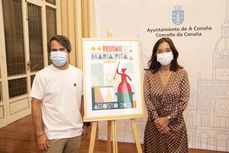 Presentación das Festas de María Pita 2021 na Coruña, coa alcaldesa da cidade, Inés Rei.. CONCELLO DA CORUÑA 