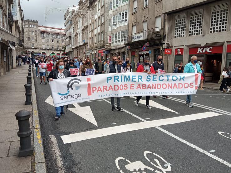 Manifestación do sector das orquestras e verbenas de Galicia para pedir a Xunta e Goberno protocolos e axudas ás empresas 