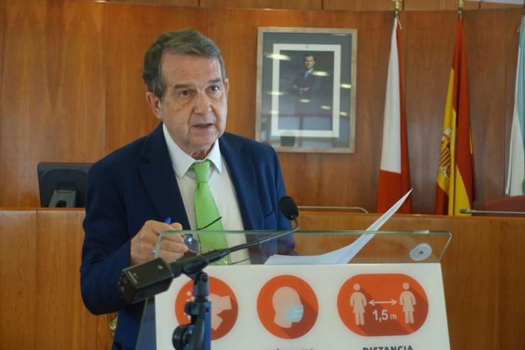 O alcalde de Vigo, Abel Caballero, durante a rolda de prensa. CONCELLO DE VIGO