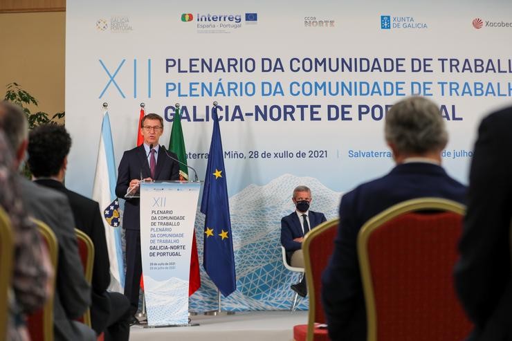Feijóo intervén no plenario da Comunidade de Traballo co Norte de Portugal / Ana Varela - Xunta de Galicia.