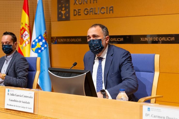 O conselleiro de Sanidade, Xullo García Comesaña, en rolda de prensa tras a reunión do comité clínico.. XUNTA / Europa Press