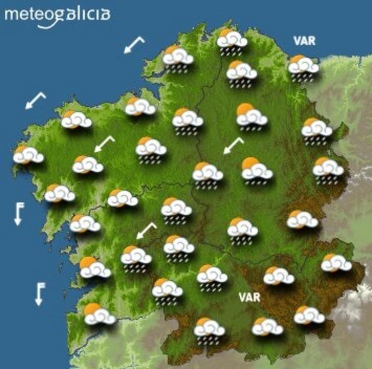 Predicións meteorolóxicas para o mércores. METEOGALICIA / Europa Press