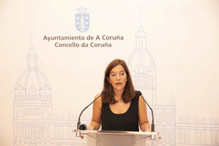 A alcaldesa da Coruña, Inés Rei, informa os asuntos da xunta de goberno. ANDY PEREZ 