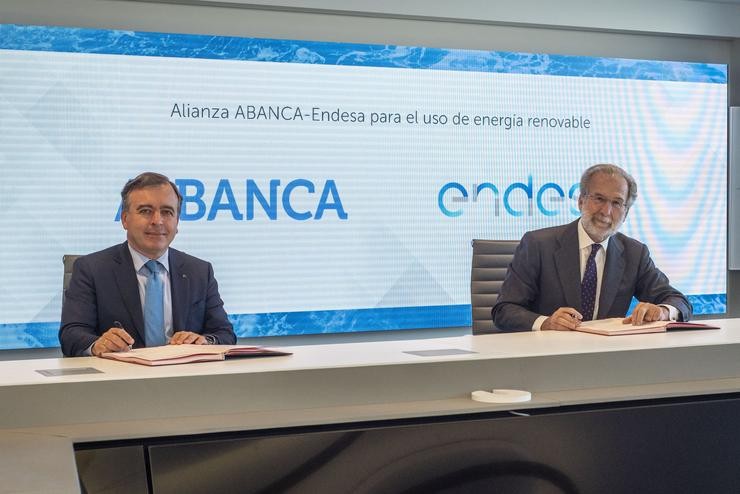 Firma dun convenio entre Endesa e Abanca. ENDESA/ABANCA / Europa Press