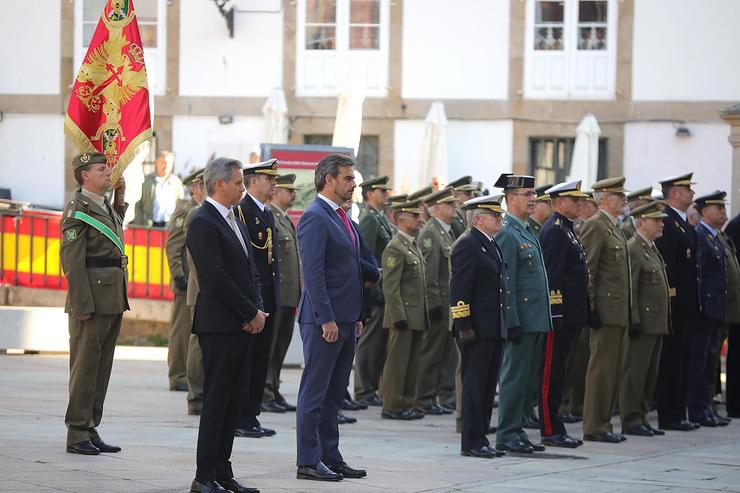 O vicepresidente segundo da Xunta, Diego Calvo, no acto militar de izado da bandeira no marco da celebración do Día da Festa Nacional de España 
