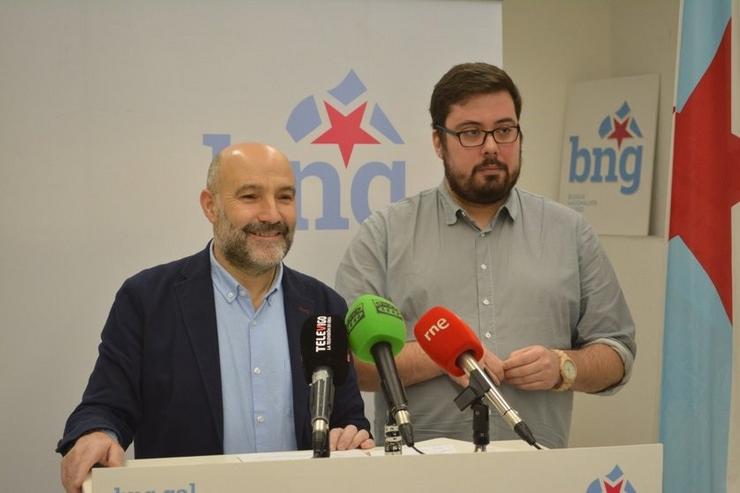 Néstor Rego e Xabier Pérez Igrexas en Vigo.. BNG / Europa Press