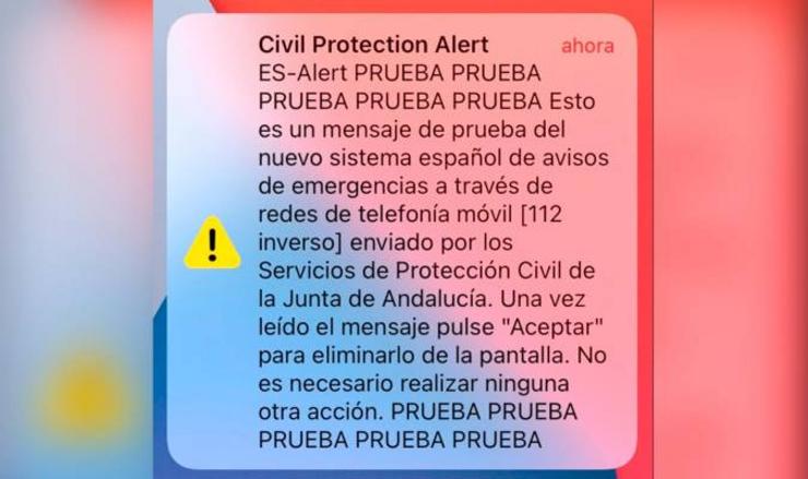 Mensaxe de Alerta de Emerxencias / EP