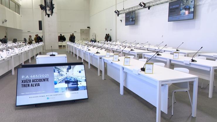Sala de vistas en que se desenvolverá o xuízo polo accidente do Alvia / Europa Press