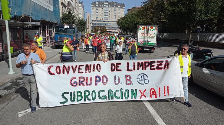Imaxe da manifestación dos traballadores da limpeza de Stellantis Vigo.. CIG / Europa Press
